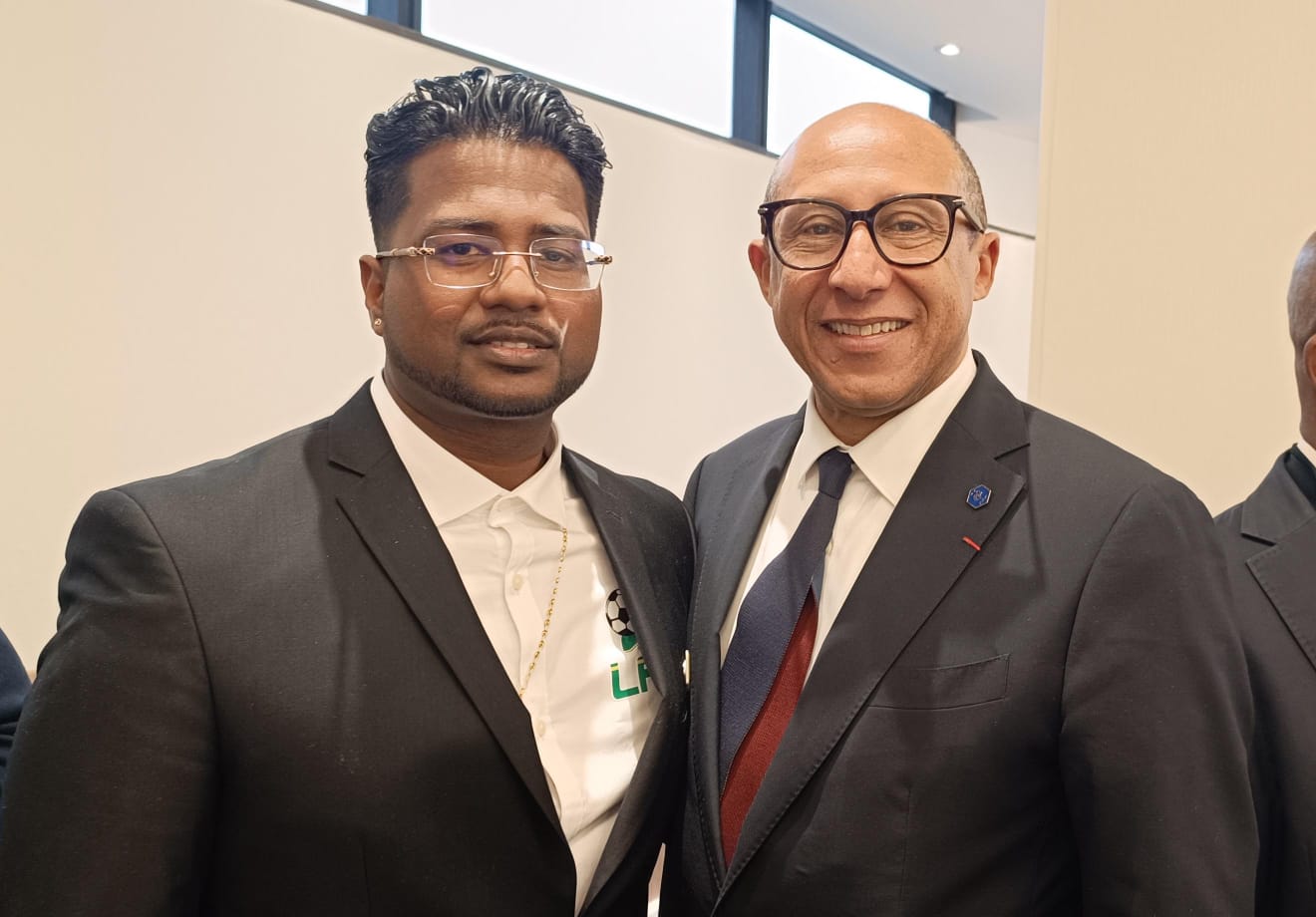 Steven Caroupanapoullé, récemment élu président de la Ligue de Football de la Guyane avec Philippe Diallo, président de la FFF