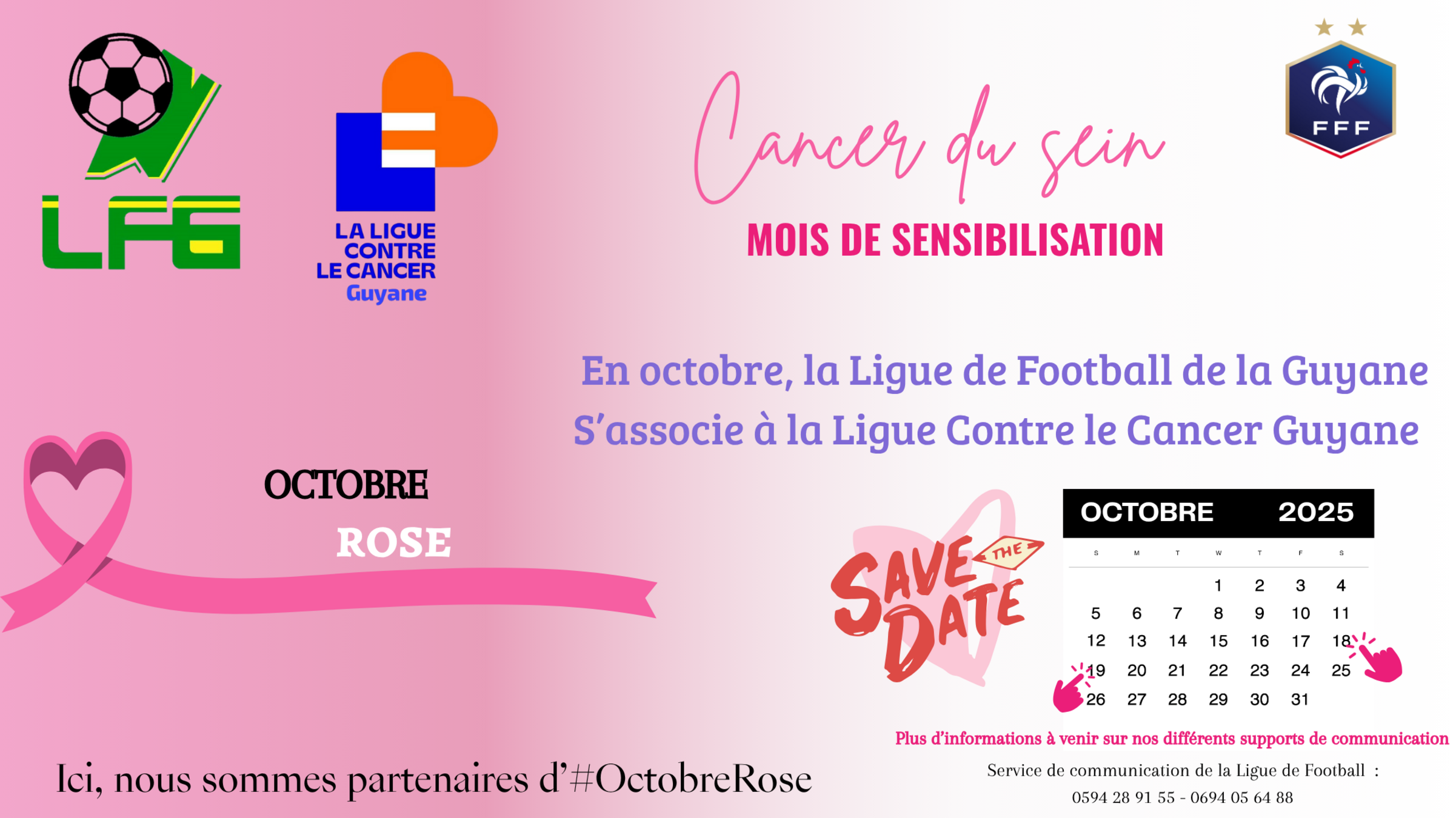 Octobre Rose 2025 : La Ligue de Football de la Guyane s’engage