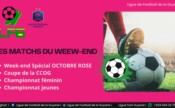 Les matchs du week-end : le football guyanais se mobilise pour Octobre Rose !