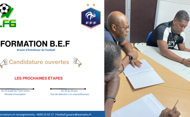 Ouverture des inscriptions – Brevet d’Entraîneur de Football Antilles-Guyane 2026-2027